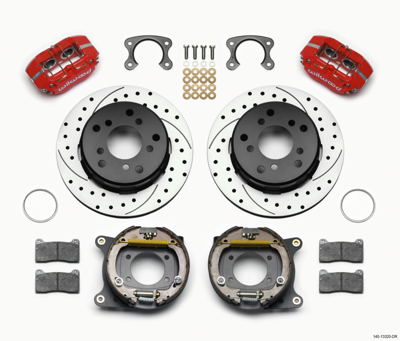 Wilwood Dynapro Lug Mount P/S P-B Kit Drilled-Red Small Ford 2.36in Off Bronco 5 x 5.50 - 140-13320-DR