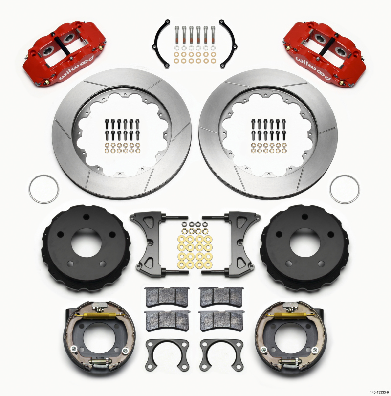 Wilwood Narrow Superlite 4R Rear P-Brk Kit 14.00in Red Big Ford 2.36in Off Bronco 5 x 5.50 - 140-13333-R