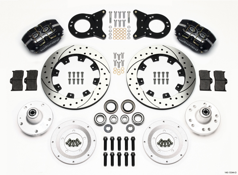 Wilwood Dynapro Dust-Boot Front Kit 12.19in Drilled 1965-1969 Mustang Disc & Drum Spindle - 140-13344-D