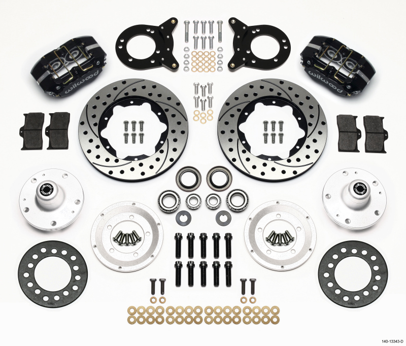 Wilwood Dynapro Dust-Boot Front Kit 11.00in Drilled 1965-1969 Mustang Disc & Drum Spindle - 140-13343-D