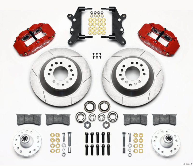 Wilwood Narrow Superlite 6R Front Hub & 1PC Rtr Kit 12.88in-Red 60-68 Ford / Mercury Full Size - 140-13654-R