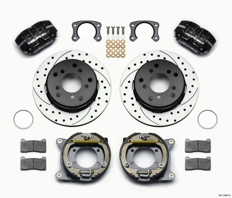 Wilwood Dynapro Lug Mount P/S Park Brake Kit Drilled Big Ford New 2.38in Off Bronco 5 x 5.50 - 140-13664-D