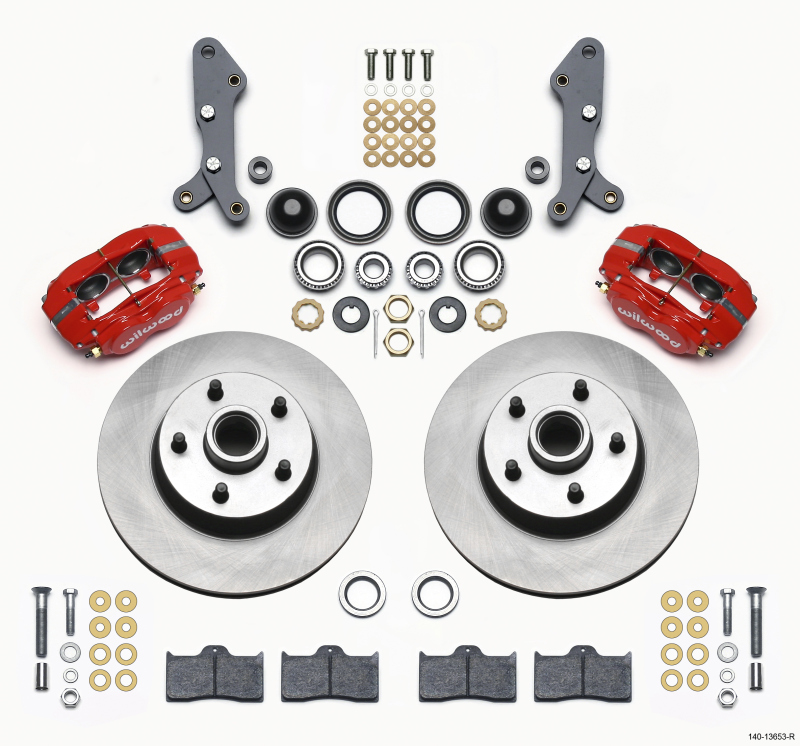 Wilwood Forged Dynalite-M Front Kit 11.30in 1 PC Rotor&Hub Red 60-68 Ford / Mercury Full Size - 140-13653-R