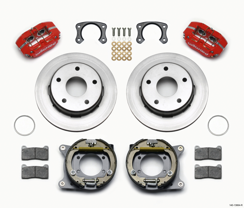 Wilwood Dynapro Lug Mount P/S Park Brake Kit Red Big Ford New 2.38in Off Bronco 5 x 5.50 - 140-13664-R