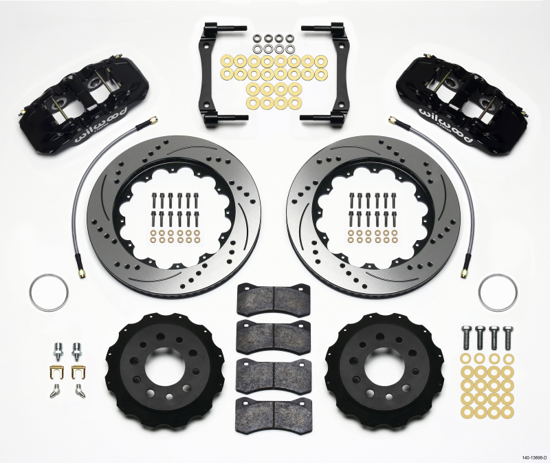 Wilwood AERO4 Rear Kit 14.25in Drilled 2014-Up Corvette C7 w/Lines - 140-13698-D