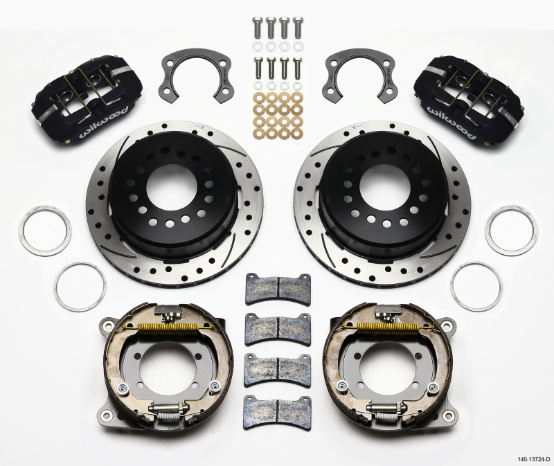 Wilwood Dynapro Low-Profile 11.00in P-Brake Kit Drilled Ford 8.8 Special w/2.50in Offset-5 Lug - 140-13724-D