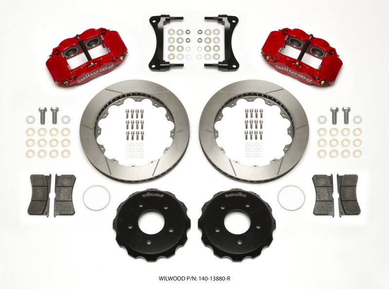 Wilwood Narrow Superlite 4R Front Hat Kit 12.88in Red 2007-Up Jeep Wrangler - 140-13880-R