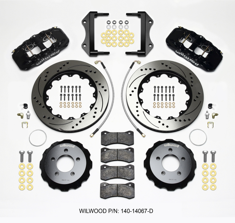 Wilwood AERO6 Front Hat Kit 14.25 Drilled 2014-Up Challenger w/Lines - 140-14067-D