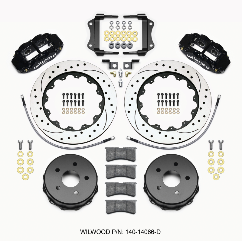 Wilwood Narrow Superlite 4R Rear Kit 14.00in Drilled 2007-up Jeep JK w/Lines - 140-14066-D