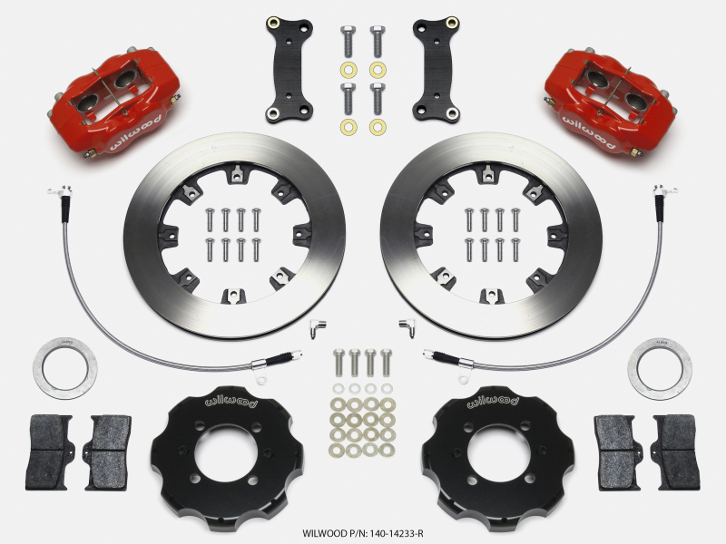 Wilwood Forged Dynalite Front Hat Kit 12.19in Red 2016-Up Mazda MX5 Miata w/ Lines - 140-14233-R