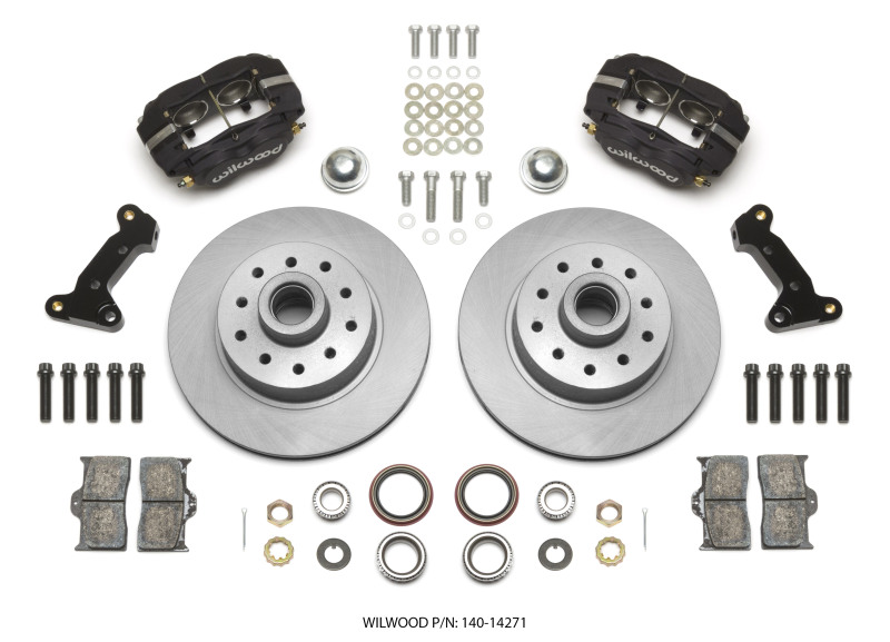 Wilwood Forged Dynalite Front Kit 11.03in 1 PC Rotor&Hub 74-80 Pinto/Mustang II Disc Spindle only - 140-14271