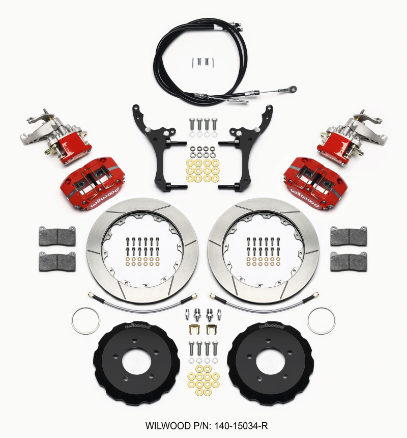 Wilwood Dynapro Radial4 / MC4 Rear Kit 12.88 Red 2006-15 Miata w/Lines & Cables - 140-15034-R