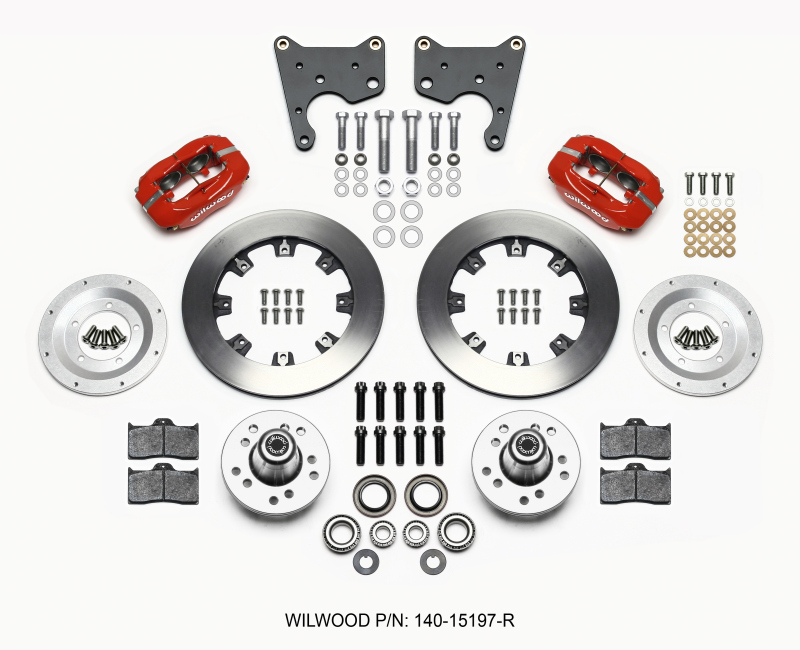 Wilwood Forged Dynalite Front Kit 12.19in Red 65-72 CDP C Body -Drum - 140-15197-R