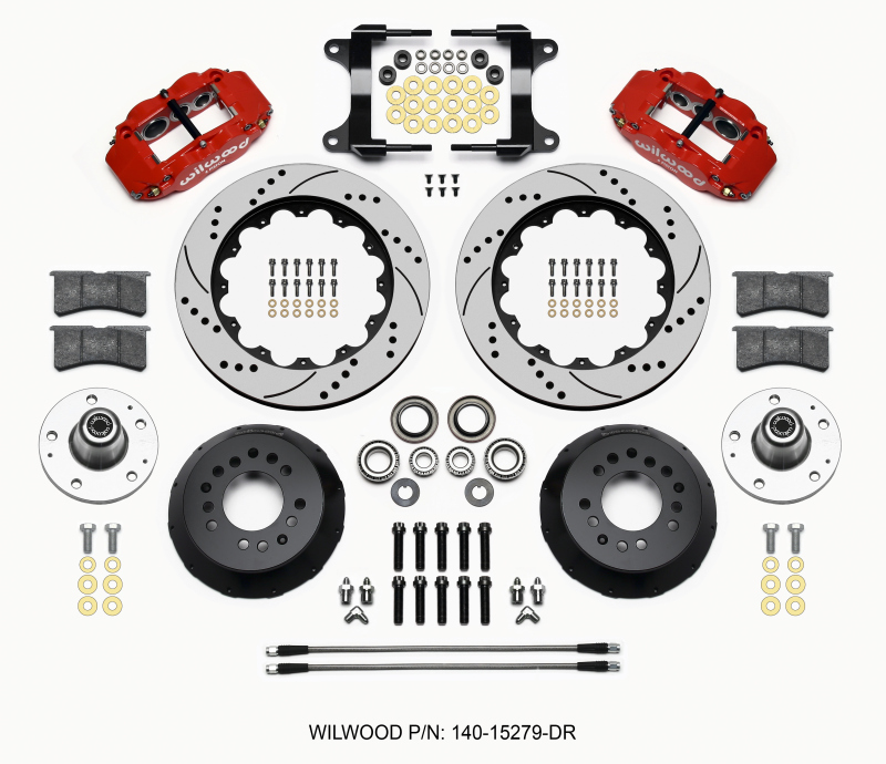 Wilwood Narrow Superlite 6R Front Hub Kit 14.00in Drill Red 82-92 Camaro//Firebird - 140-15279-DR