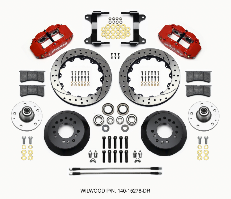 Wilwood Narrow Superlite 6R Front Hub Kit 12.88in Drill Red 82-92 Camaro//Firebird - 140-15278-DR