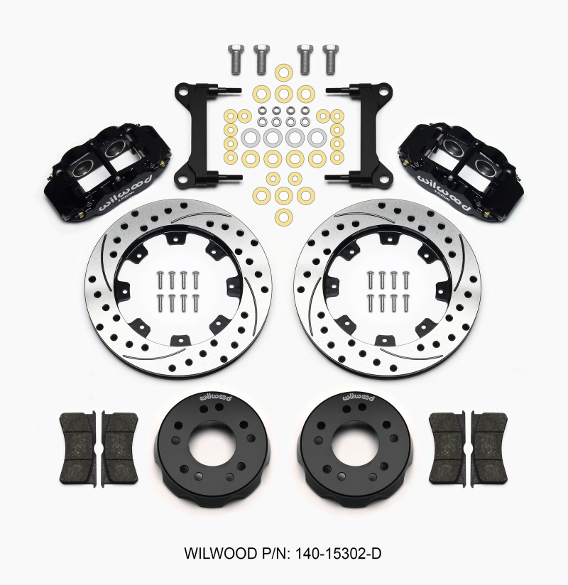 Wilwood Narrow Superlite 4R Front Kit 12.19in Drilled 63-87 C10 w/ Wilwood Pro Spindles - 140-15302-D