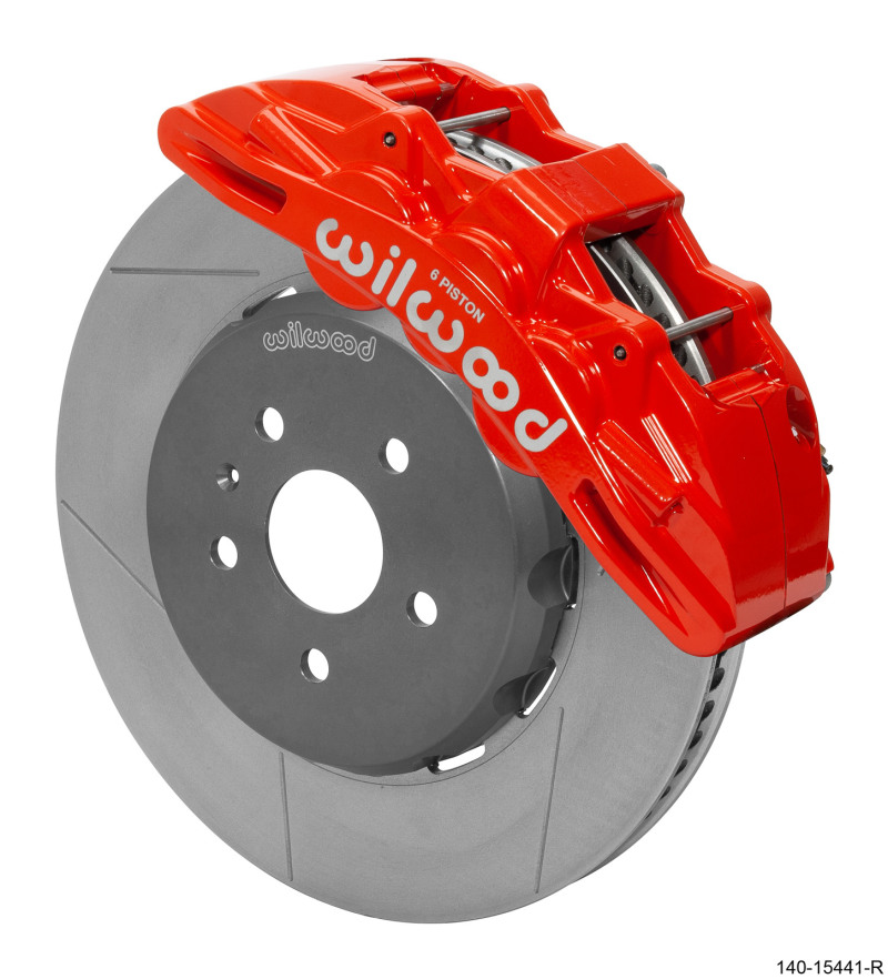 Wilwood SX6R Front Brake Kit 15in Lug Drive Red Rotor w/ Lines 16-19 Chevrolet Camaro - 140-15441-R