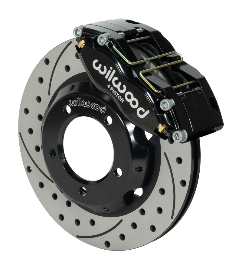 Wilwood Dynapro Radial Front Kit 11in Drilled & Slotted Black 61-67 Jaguar XKE w/ Lines - 140-15395-D