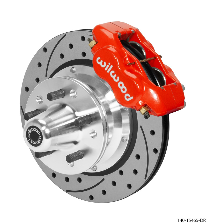 Wilwood Forged Dynalite Pro Series Front Brake Kit Red Caliper 11.00in SRP Drilled & Slotted Rotor - 140-15465-DR
