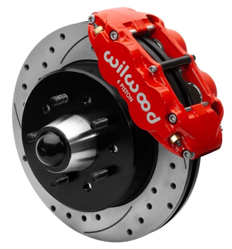 Wilwood Forged Narrow Superlite 6R Front Big Brake Kit 12.19in Drilled Rotors 88-98 C1500 - Red - 140-15948-DR