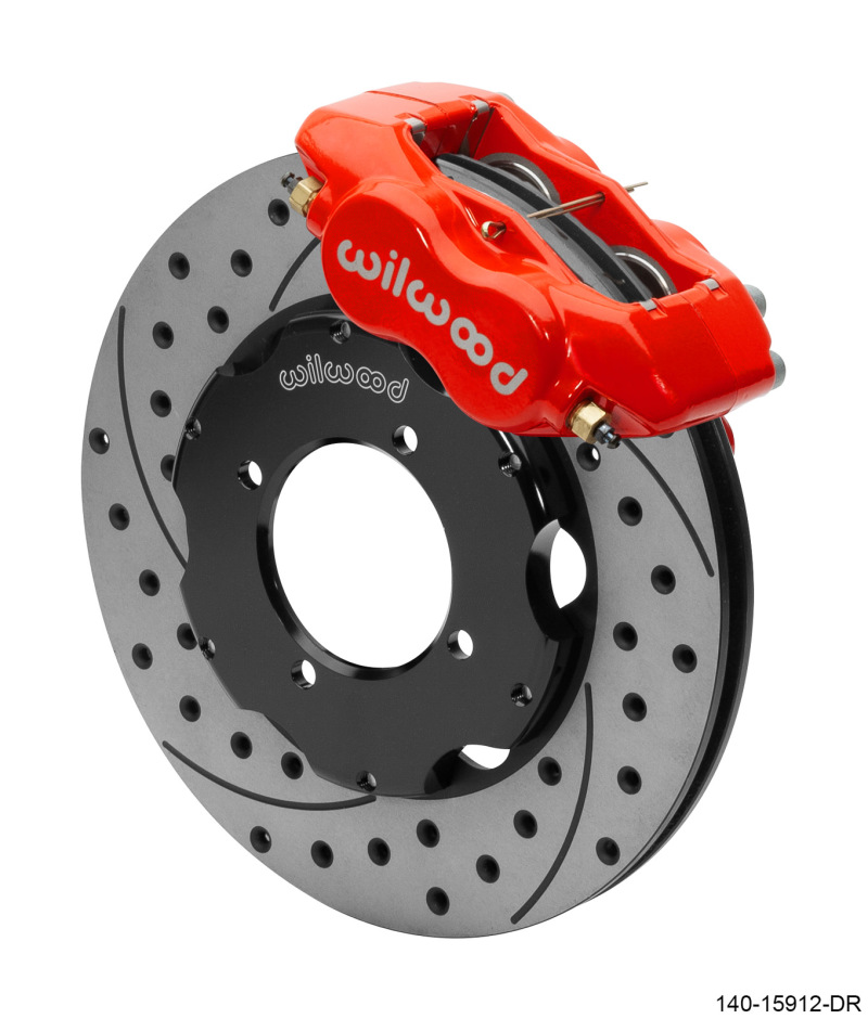 Wilwood Dynalite Front Big Brake Kit 11.00in SRP Drilled & Slotted Rotors - Red - 140-15912-DR