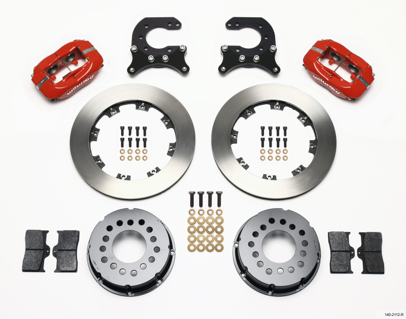 Wilwood Forged Dynalite P/S Rear Kit Red Chev 12 Bolt w C-Clips - 140-2112-R