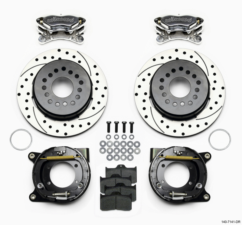 Wilwood Forged Dynalite P/S P-B Kit Drilled Polished Chevy 12 Bolt w/ C-Clips - 140-7141-DP