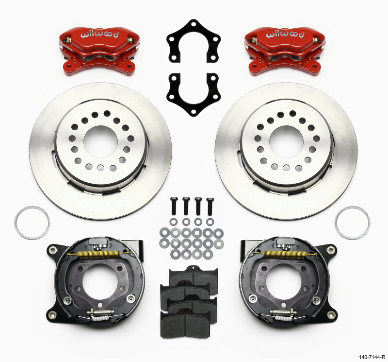 Wilwood Forged Dynalite P/S Park Brake Kit Red Mopar/Dana 2.36in Off w/Snap Ring Brng - 140-7144-R