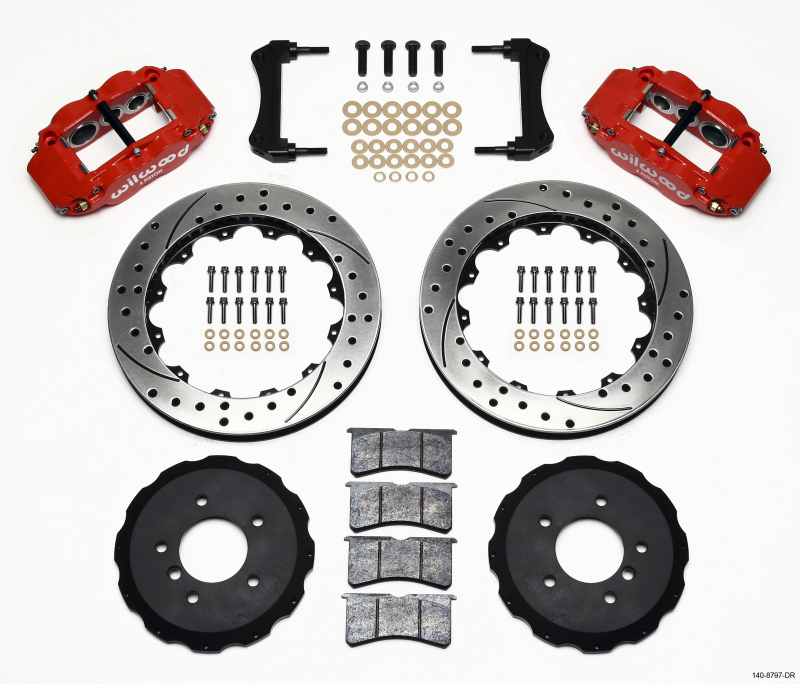 Wilwood Narrow Superlite 6R Front Hat Kit 13.06in Drilled Red E36 BMW M3 - 140-8797-DR