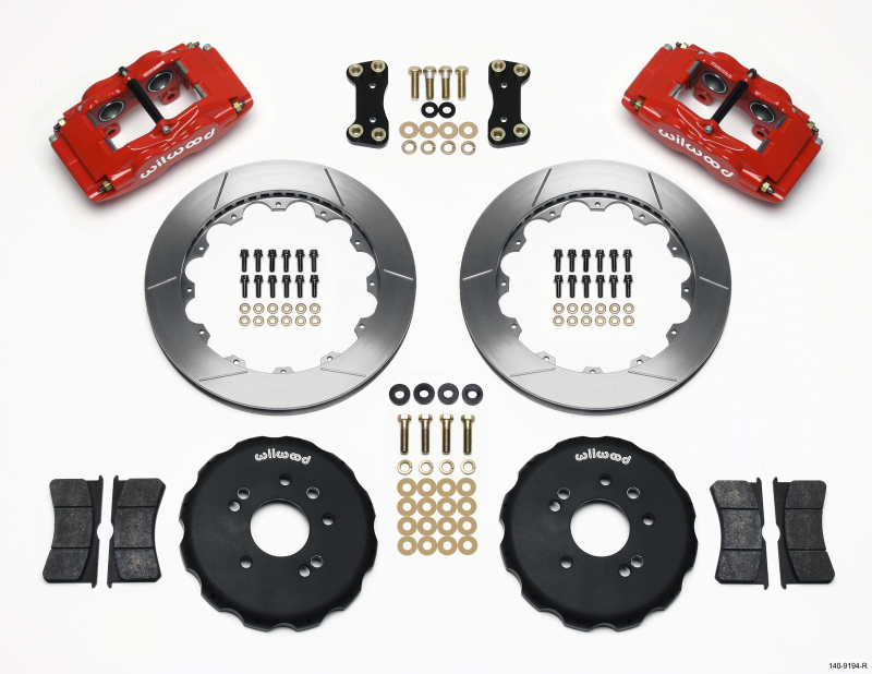 Wilwood FSLI4 Front Hat Kit 13.00in Drilled Red Nissan 240SX - 140-9194-R