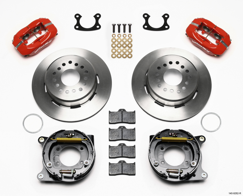 Wilwood Forged Dynalite P/S Park Brake Kit Red Small Ford 2.50in Offset - 140-9282-R