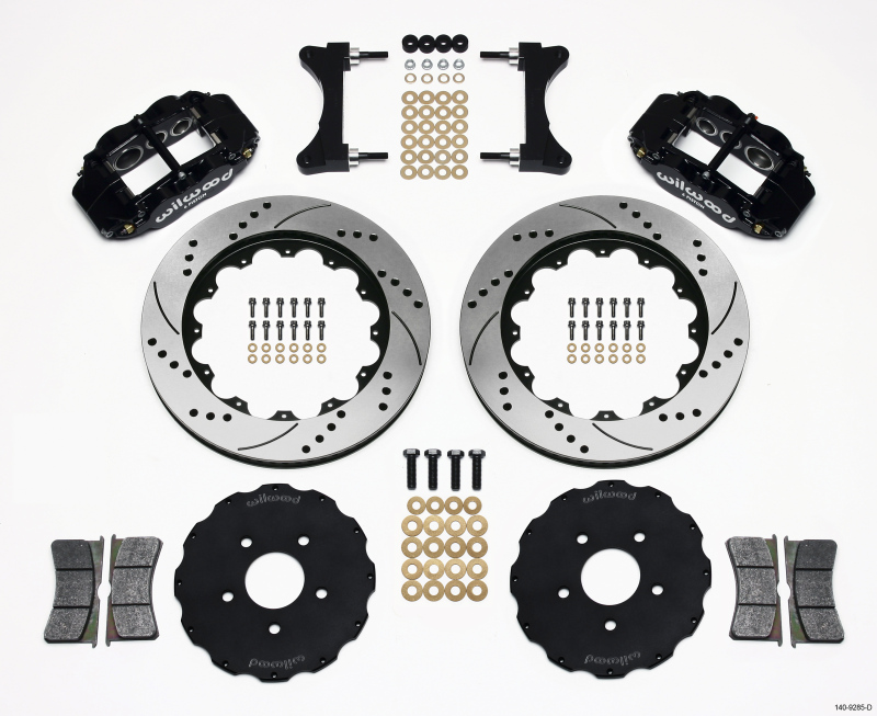 Wilwood Narrow Superlite 6R Front Hat Kit 14.00in Drilled Mitsubishi EVO VIII - 140-9285-D