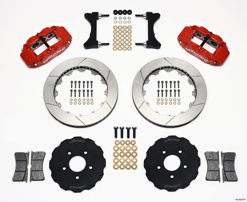 Wilwood Narrow Superlite 6R Front Hat Kit 13.06in Red Mitsubishi EVO VIII - 140-9284-R