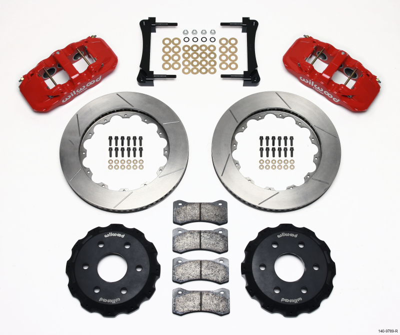 Wilwood AERO6 Front Truck Kit 14.25in Red 1999-2014 GM Truck/SUV 1500 - 140-9789-R