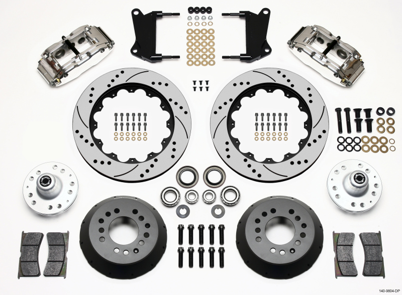 Wilwood Narrow Superlite 6R Front Hub Kit 14.00in Drill Pol 67-69 Camaro 64-72 Nova Chevelle - 140-9804-DP