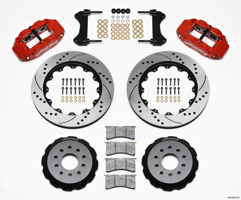 Wilwood Narrow Superlite 6R Front Hat Kit 14.00in Drilled Red 98-02 Camaro/Firebird - 140-9834-DR