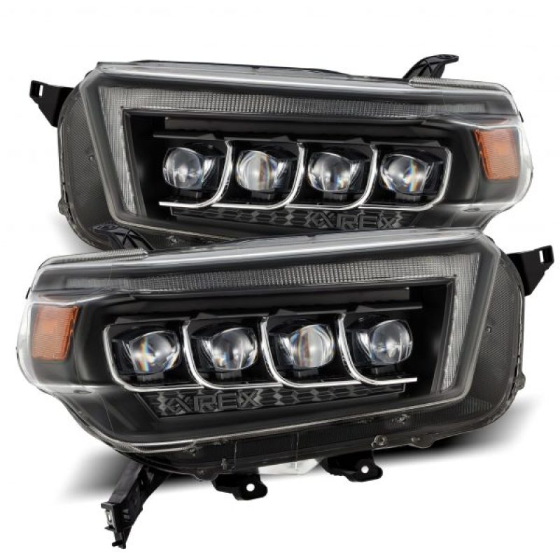 AlphaRex 10-13 Toyota 4Runner NOVA LED Projector Headlights Plank Style Black w/Seq Signal/DRL - 880759