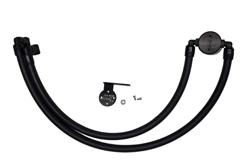 J&L 17-20 Ford F-250 6.2L/7.3L Passenger Side Oil Separator 3.0 - Black Anodized - 3042P-B