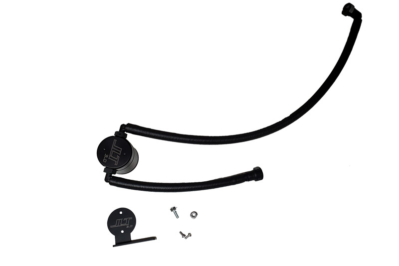 J&L 20-21 Chevrolet Corvette 6.2L LT2 Targa Top Passenger Side Oil Separator 3.0 - Black Anodized - 3088P-B