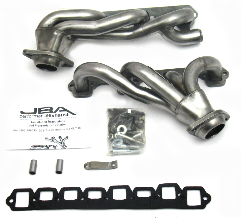 JBA 87-96 Ford F-150 5.8L SBF 1-5/8in Primary Raw 409SS Cat4Ward Header - 1628S