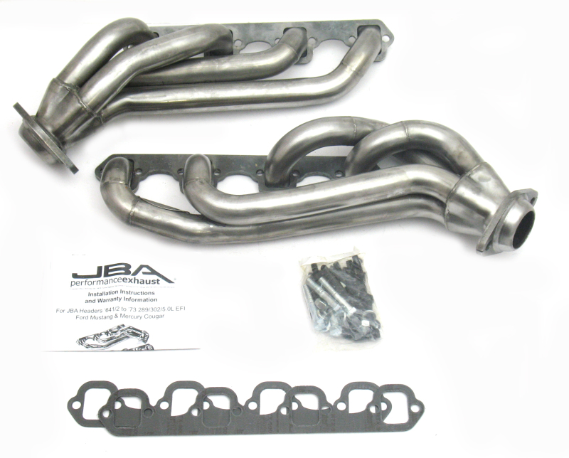 JBA 65-73 Ford Mustang 260-302 SBF w/GT40-P Heads 1-5/8in Primary Raw 409SS Mid Length Header - 1650S-2