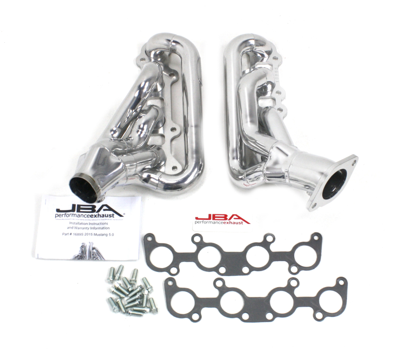 JBA 15-20 Ford Mustang 5.0L 1-3/4in Stainless Steel Silver Ceramic Shorty Header - 1689SJS