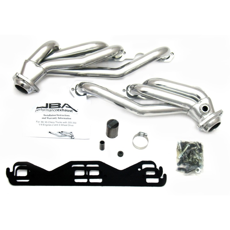 JBA 86-95 GM Truck 5.0L/5.7L SBC w/o A.I.R. 1-1/2in Primary Silver Ctd Cat4Ward Header - 1830SJS