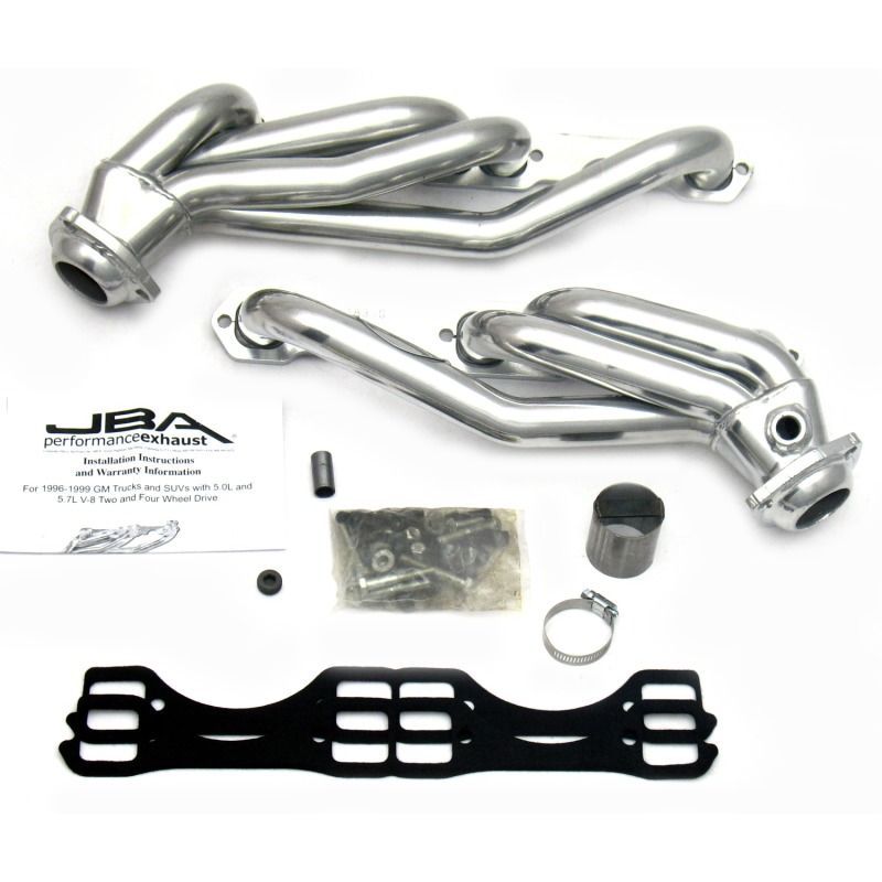 JBA 96-00 GM Truck 5.0L/5.7L SBC w/o A.I.R. 1-1/2in Primary Silver Ctd Cat4Ward Header - 1832SJS