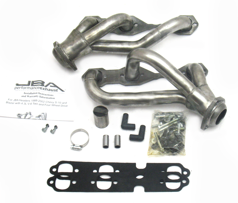 JBA 88-95 & 02-03 GM S-Truck 4.3L V6 4WD 1-1/2in Primary Raw 409SS Cat4Ward Header - 1840S-3