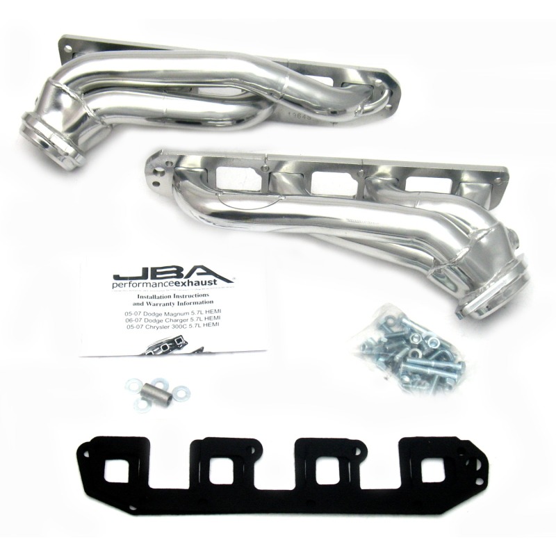 JBA 04-08 Chrysler 5.7L HEMI 1-3/4in Primary Silver Ctd Cat4Ward Header - 1964SJS