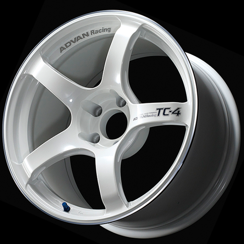 Advan TC4 18x8 +37 5-100 Racing White Metallic & Ring Wheel - YAD8G37DWMR
