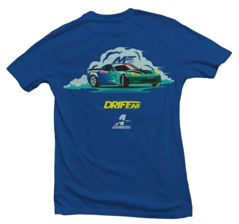 Aeromotive Drift Car Logo Blue T-Shirt - Large - 91156