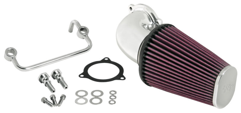 K&N 08-10 Harley Davidson Touring Models Performance Intake Kit - Bright Aluminized - 57-1122P