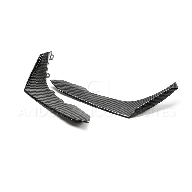 Anderson Composites 17-18 Chevy Camaro ZL1 1LE Type-LE Carbon Fiber Front Bumper Canards - AC-FBC17CHCAMZL-LE